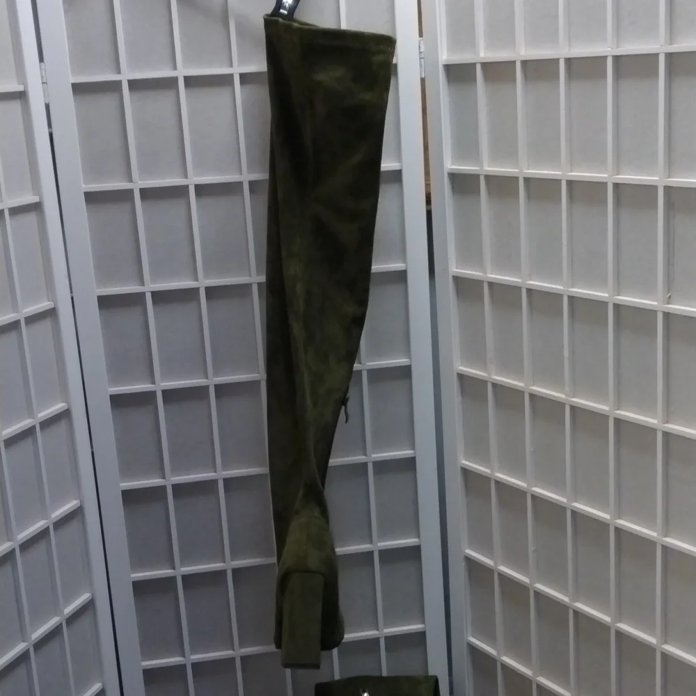 Olive Green Over-the-Knee Boots